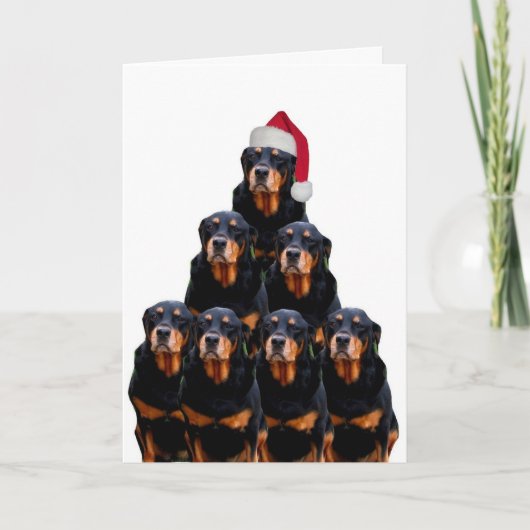 Kerstmis van Rottweiler Feestdagen Kaart (Voorkant)