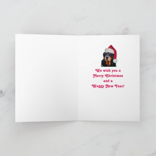 Kerstmis van Rottweiler Feestdagen Kaart (Binnen)