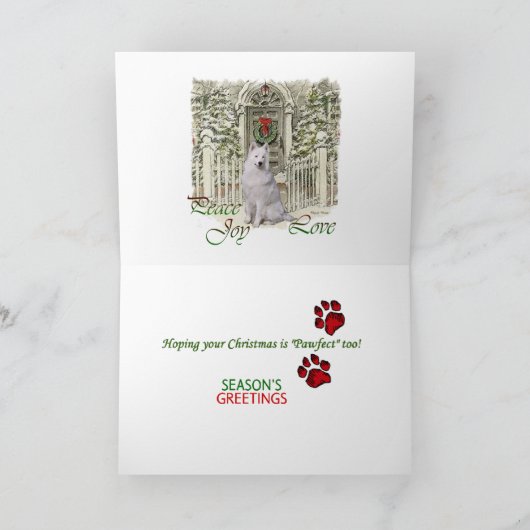 Kerstmis van Samoyed Feestdagen Kaart (Binnen)