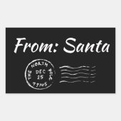Kerstmis van Santa Black Gift Label Label Sticker (Voorkant)