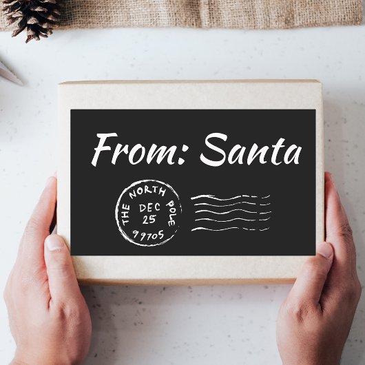 Kerstmis van Santa Black Gift Label Label Sticker