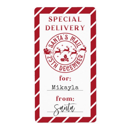 Kerstmis van Santa Gift Sticker (Voorkant)