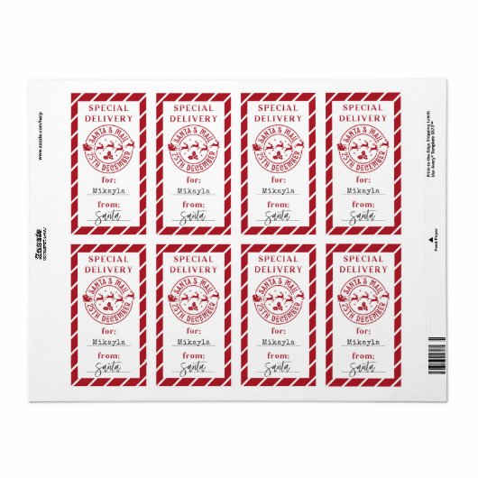 Kerstmis van Santa Gift Sticker (Full Sheet)