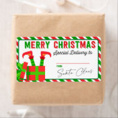 Kerstmis van Santa Gift-Sticker Etiket (Insitu)