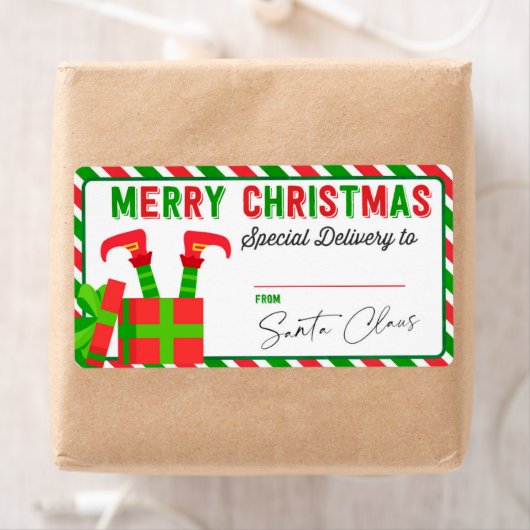 Kerstmis van Santa Gift-Sticker Etiket (Insitu)