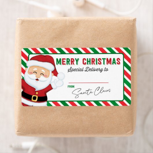 Kerstmis van Santa Gift-Sticker Etiket (Insitu)