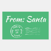 Kerstmis van Santa Green Gift Label Label Sticker (Voorkant)