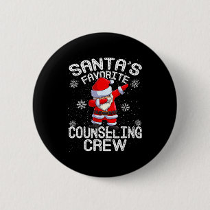 Kerstmis van Santa's favoriete counselingteam  Ronde Button 5,7 Cm