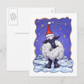 Kerstmis van schapen feestdagenkaart (Voorkant / Achterkant)