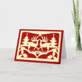 Kerstmis van Scherenschnitte Feestdagen Kaart (Voorkant)