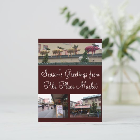 Kerstmis van Seattle Feestdagenkaart (Staand voorkant)