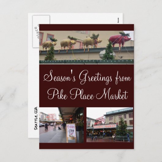 Kerstmis van Seattle Feestdagenkaart (Voorkant / Achterkant)