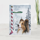 Kerstmis van Sheltie Feestdagen Kaart (Voorkant)