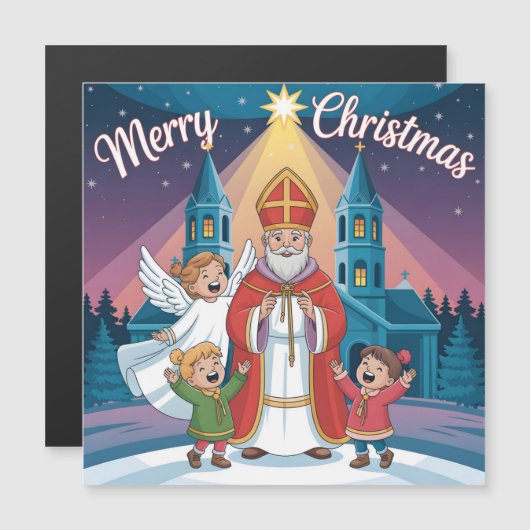 Kerstmis van Sint Nicolaas, engel en kinderen (Voorkant / Achterkant)