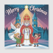 Kerstmis van Sint Nicolaas, engel en kinderen (Voorkant)