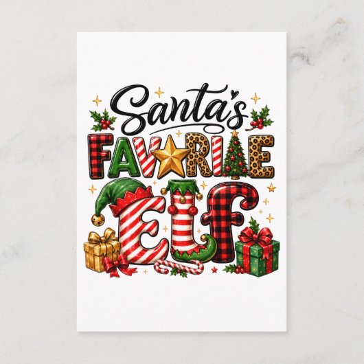 Kerstmis van Sinterklaas' favoriete elf Informatiekaartje (Voorkant)
