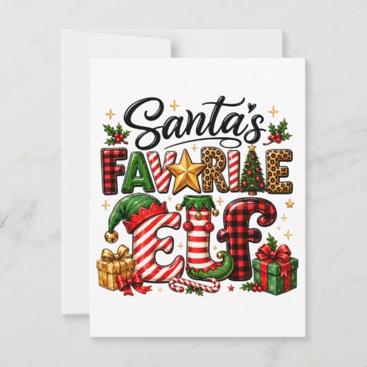Kerstmis van Sinterklaas' favoriete elf Notitiekaartje (Voorkant)