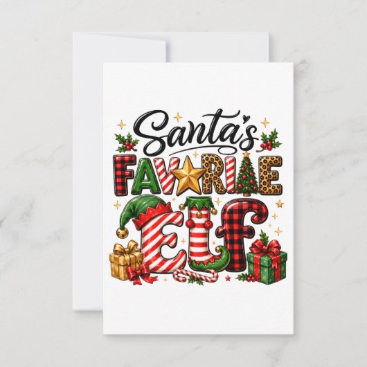 Kerstmis van Sinterklaas' favoriete elf RSVP Kaartje (Voorkant)