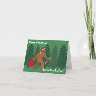 Kerstmis van Squatch van de kerstman juicht van Feestdagen Kaart