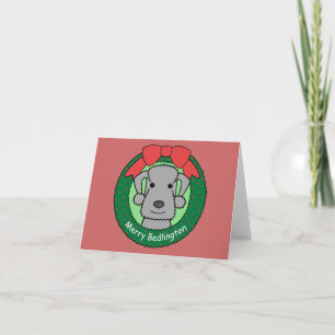 Kerstmis van Terrier van Bedlington Feestdagen Kaart