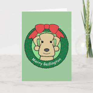 Kerstmis van Terrier van Bedlington Feestdagen Kaart