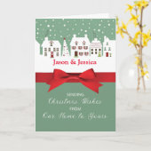 Kerstmis van thuis naar uw lichtgroene kamer kaart (Gele Bloem)