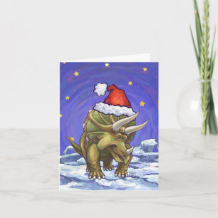 Kerstmis van Triceratops Feestdagen Kaart