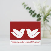 Kerstmis van twee Duiven van de Schildpad Feestdagenkaart (Staand voorkant)