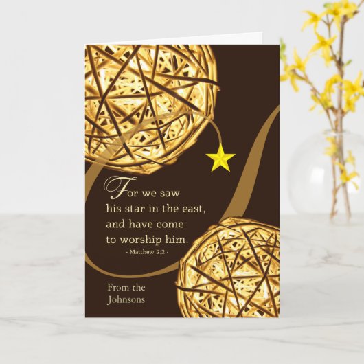 Kerstmis van voeg een naam met Matthew 2 toe Kaart (Gele Bloem)