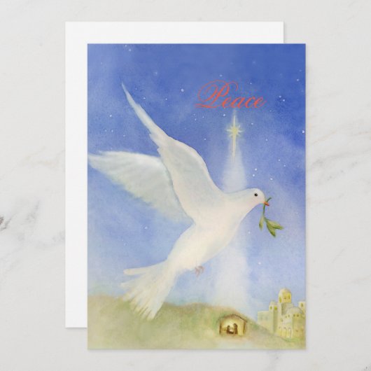 Kerstmis van Vrede Feestdagenkaart (Voorkant / Achterkant)