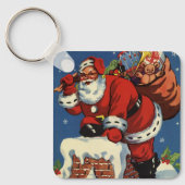 Kerstmis van vroeger, Kerstman gaat schoorsteen af Sleutelhanger (Voorkant)