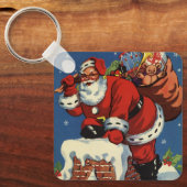 Kerstmis van vroeger, Kerstman gaat schoorsteen af Sleutelhanger (Voorkant)