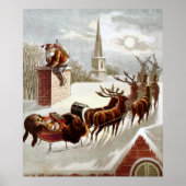 Kerstmis van vroeger, Sinterklaas op het dak Poster (Voorkant)