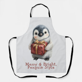 Kerstmis van vrolijke pinguïn schort