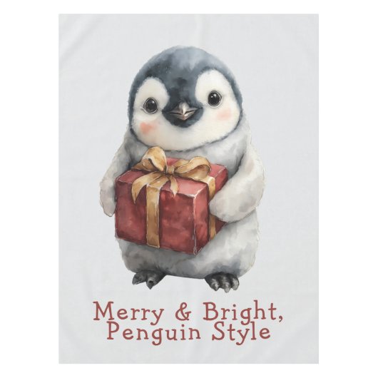 Kerstmis van vrolijke pinguïn tafelkleed (Voorkant)