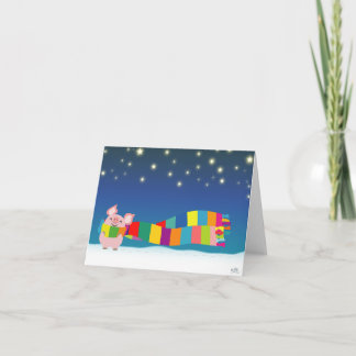 Kerstmis van weinig Varken notecard Feestdagen Kaart