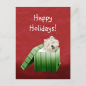 Kerstmis van Westie Feestdagenkaart (Voorkant)
