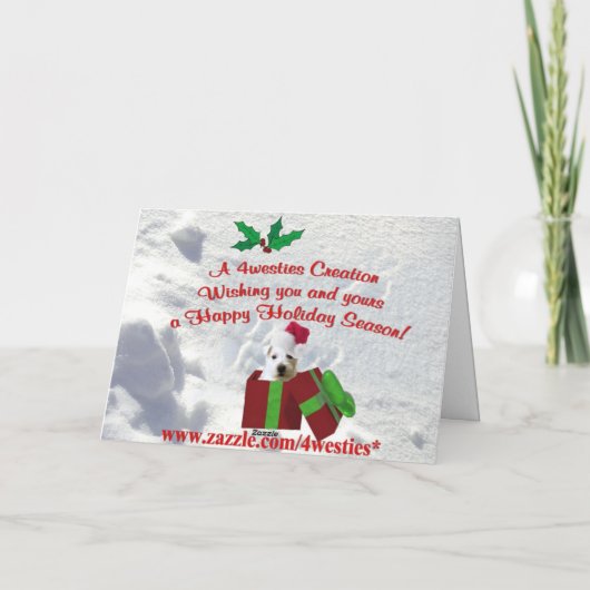 Kerstmis van Westie koestert en kust Wenskaart Feestdagen Kaart (Achterkant)