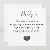 Kerstmis vanuit de buik papa in spe feestdagenkaart (Voorkant / Achterkant)