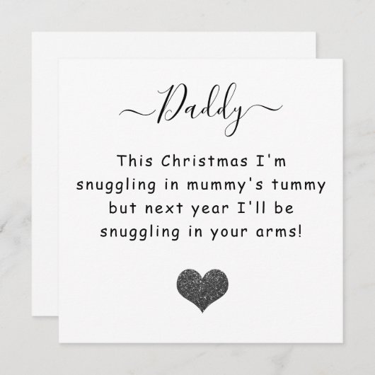 Kerstmis vanuit de buik papa in spe feestdagenkaart (Voorkant / Achterkant)