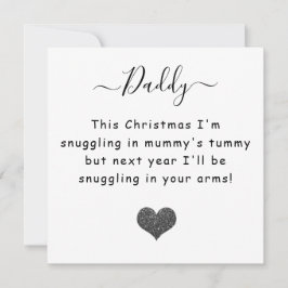 Kerstmis vanuit de buik papa in spe feestdagenkaart