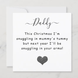 Kerstmis vanuit de buik papa in spe feestdagenkaart