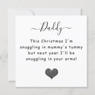 Kerstmis vanuit de buik papa in spe feestdagenkaart