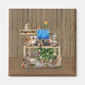 Kerstmis vanuit huis met mijn katten magneet (Voorkant)