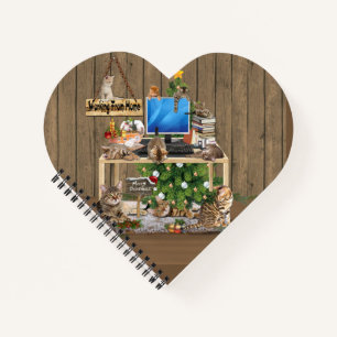 Kerstmis vanuit huis met mijn katten notitieboek