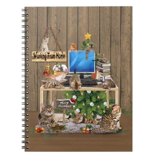 Kerstmis vanuit huis met mijn katten notitieboek (Voorkant)