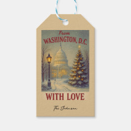Kerstmis vanuit Washington DC met liefde Cadeaulabel