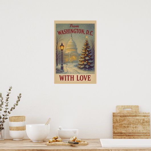 Kerstmis vanuit Washington, DC met liefde Poster (Keuken)