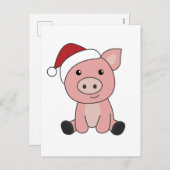 Kerstmis Varken Sneeuw Winter Dieren Varkens Feestdagenkaart (Voorkant / Achterkant)