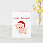 Kerstmis Varkengroet Vouwbare Kaart (Gele Bloem)